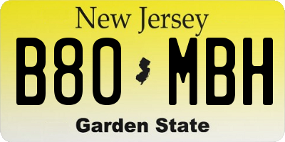 NJ license plate B80MBH