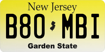 NJ license plate B80MBI