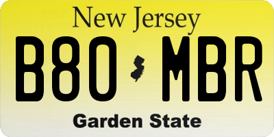 NJ license plate B80MBR