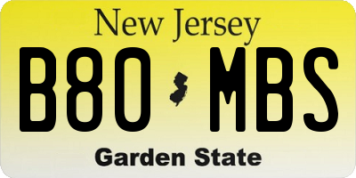 NJ license plate B80MBS