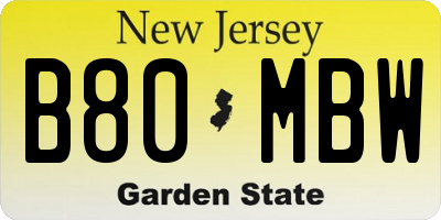 NJ license plate B80MBW