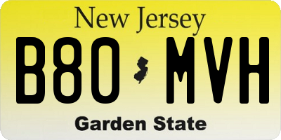 NJ license plate B80MVH