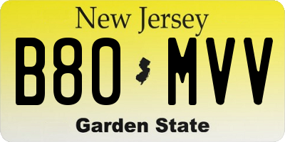 NJ license plate B80MVV