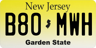 NJ license plate B80MWH