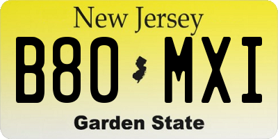 NJ license plate B80MXI