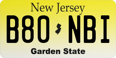 NJ license plate B80NBI