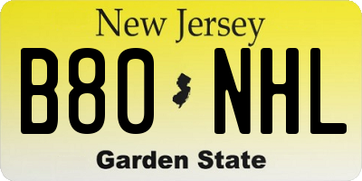 NJ license plate B80NHL