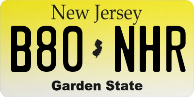 NJ license plate B80NHR