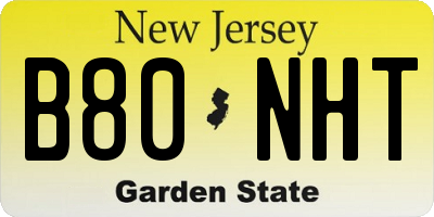 NJ license plate B80NHT