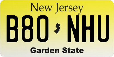 NJ license plate B80NHU