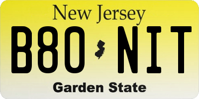 NJ license plate B80NIT
