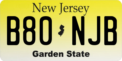 NJ license plate B80NJB