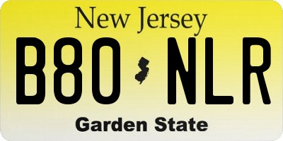 NJ license plate B80NLR