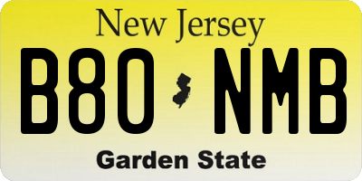 NJ license plate B80NMB