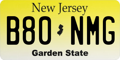 NJ license plate B80NMG