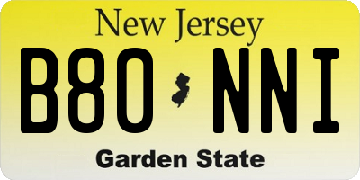 NJ license plate B80NNI