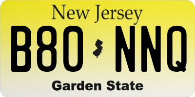 NJ license plate B80NNQ