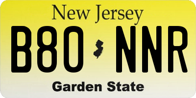 NJ license plate B80NNR