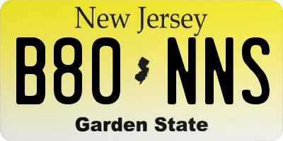 NJ license plate B80NNS