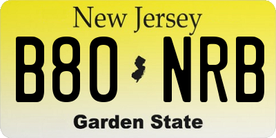 NJ license plate B80NRB