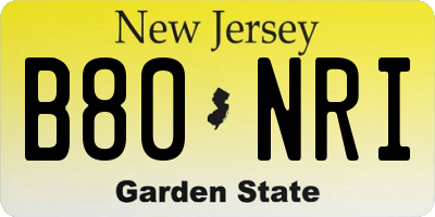 NJ license plate B80NRI