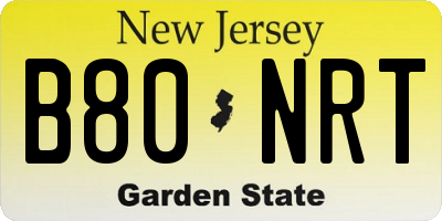 NJ license plate B80NRT