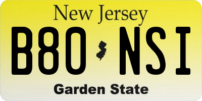 NJ license plate B80NSI