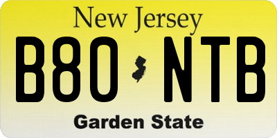 NJ license plate B80NTB