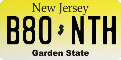 NJ license plate B80NTH