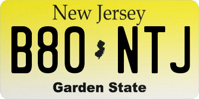 NJ license plate B80NTJ