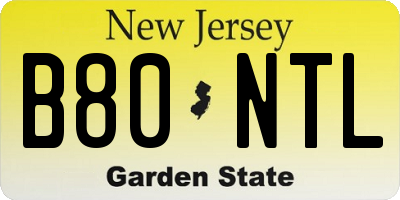 NJ license plate B80NTL