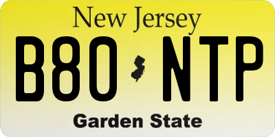 NJ license plate B80NTP