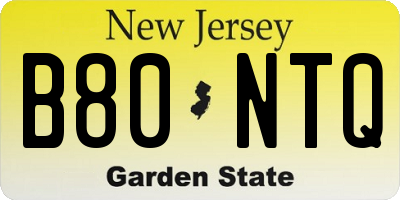 NJ license plate B80NTQ