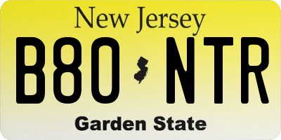 NJ license plate B80NTR