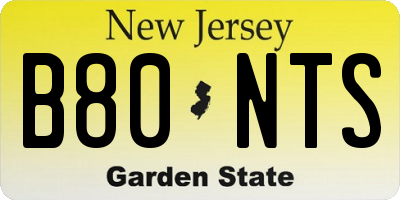 NJ license plate B80NTS