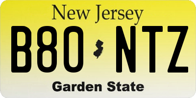 NJ license plate B80NTZ