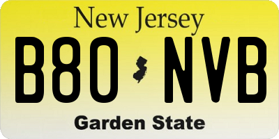 NJ license plate B80NVB