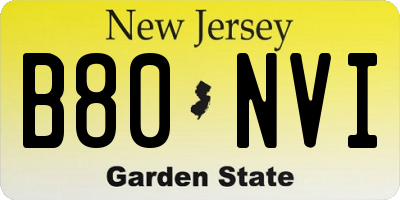 NJ license plate B80NVI
