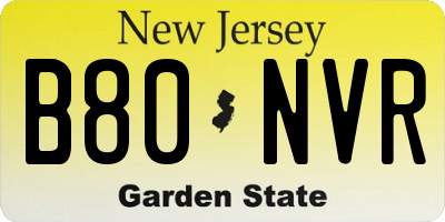 NJ license plate B80NVR