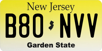 NJ license plate B80NVV