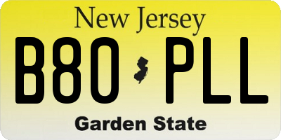 NJ license plate B80PLL