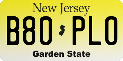 NJ license plate B80PLO