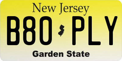 NJ license plate B80PLY
