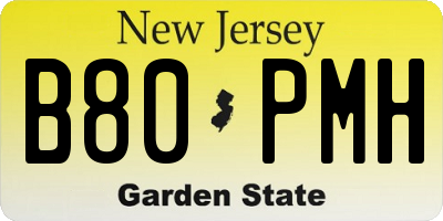 NJ license plate B80PMH