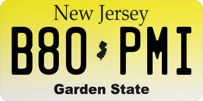 NJ license plate B80PMI