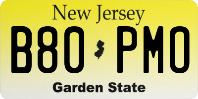 NJ license plate B80PMO