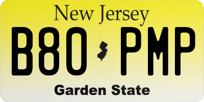 NJ license plate B80PMP
