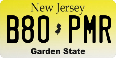NJ license plate B80PMR