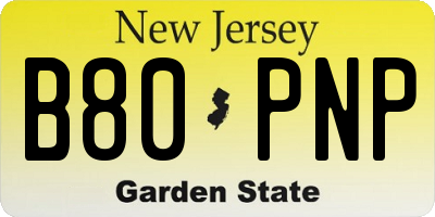 NJ license plate B80PNP