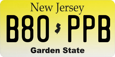 NJ license plate B80PPB
